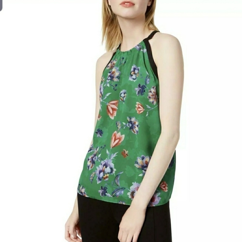 BAR III Green Floral Sleeveless Top‎